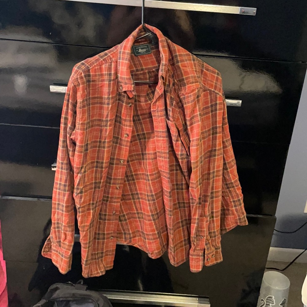 Orange flannel shirt, excellent condition